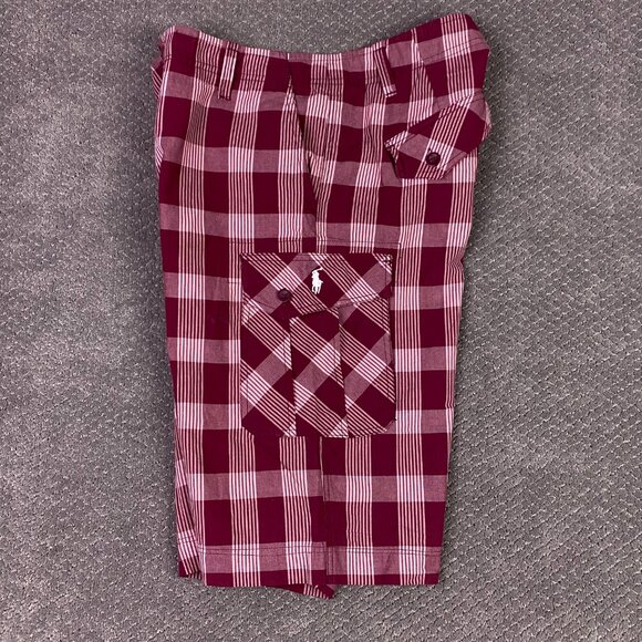 Vintage NWOT Polo Ralph Laruen Cargo Shorts Men's 36 Red Check Plaid - Picture 5 of 12
